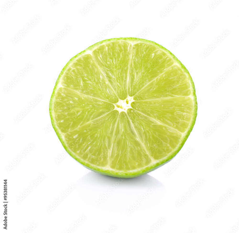 Green lime on white background. Green lime on white background.