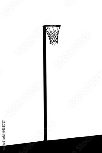 Silhouette of goalpost with net for korfball, netball, basketbal