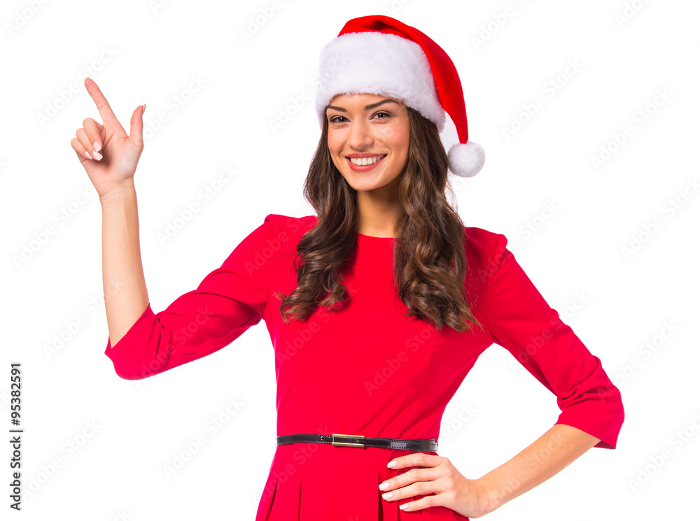 Woman celebrating Christmas