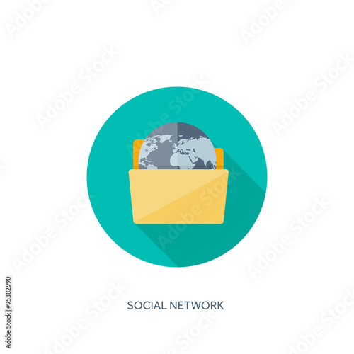 Vector illustration. Flat background with envelope. Emailing concept background. Spam and sms writing.Lettering. Shadow
