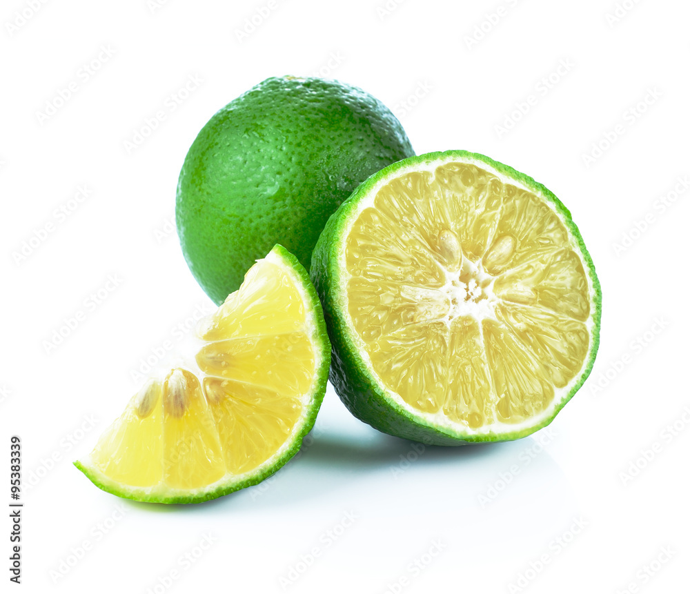 Lemon sliced isolated on white background Lemon sliced isolated on white background