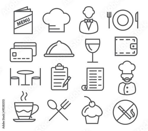 Restaurant Line Icons