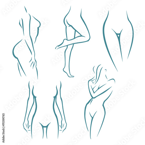 Woman silhouette set