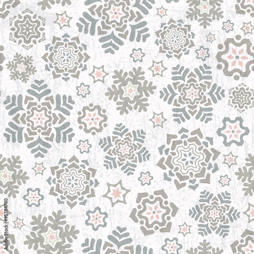 Obraz na płótnie Seamless pattern with beautiful snowflakes w salonie
