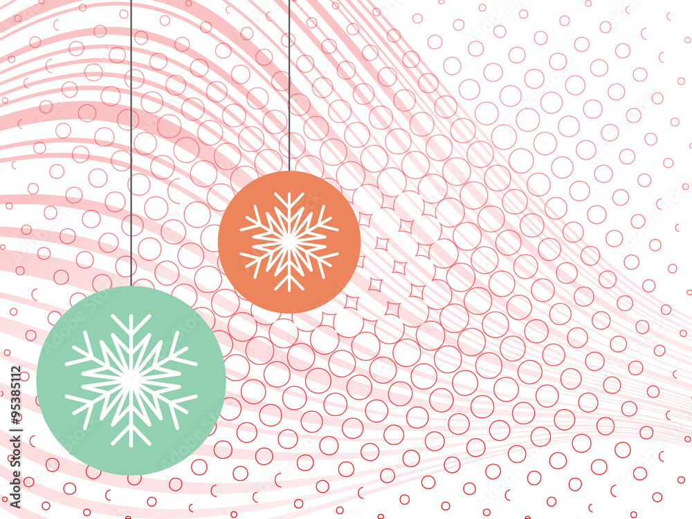 Naklejka premium Christmas balls abstract halftone background