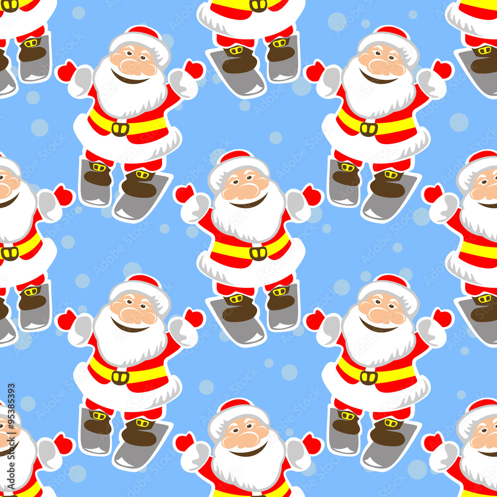 santas seamless pattern