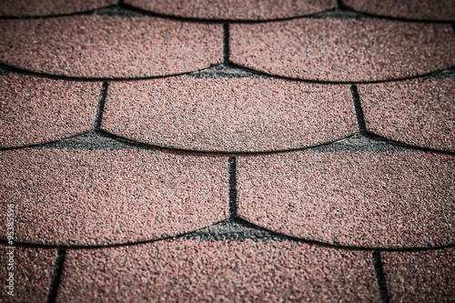 Canvas Print Fragment of tile texture roof for background. Closeup detail. To