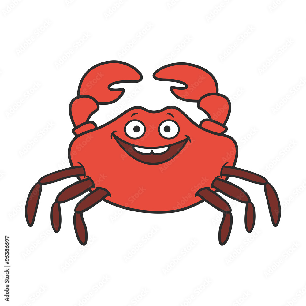 Fototapeta premium funny cartoon crab