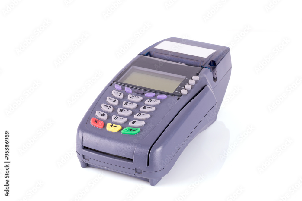Credit card machine isolated on white background Credit card machine isolated on white background