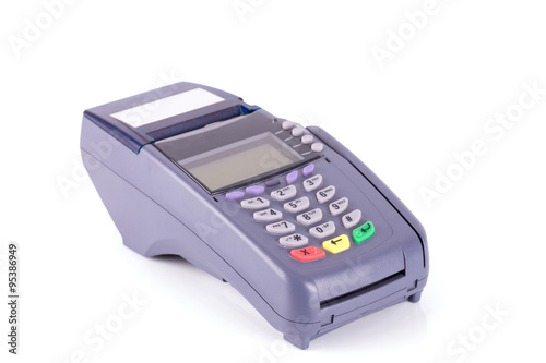 Credit card machine isolated on white background