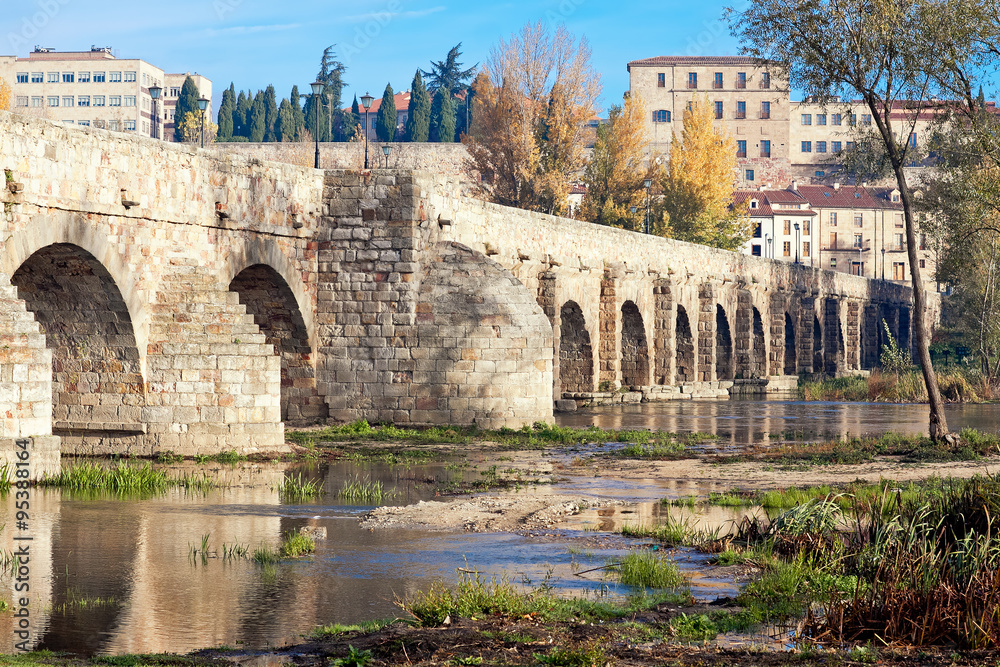 bridge over river Tormes. Salamanca, Spain