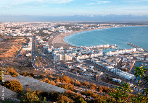 Morocco, view beach and marina of Agadir photo