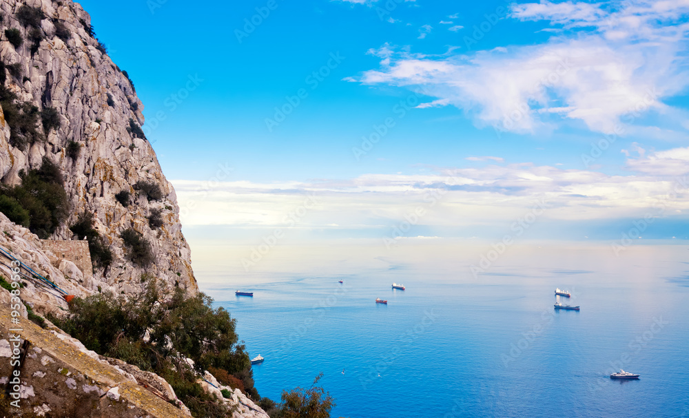 views of Mediterranean from Gibraltar
