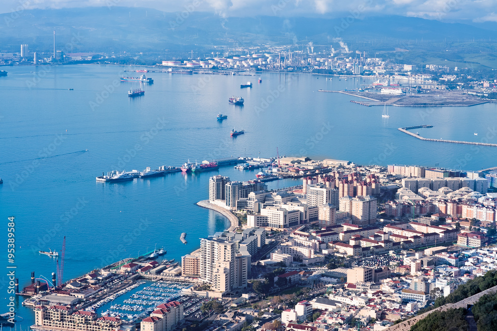 residential areas and port of Gibraltar