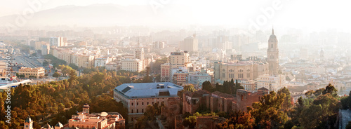 panorama view of Malaga city  Spain
