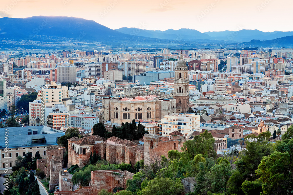 View over Malaga, Andalusia, Spain