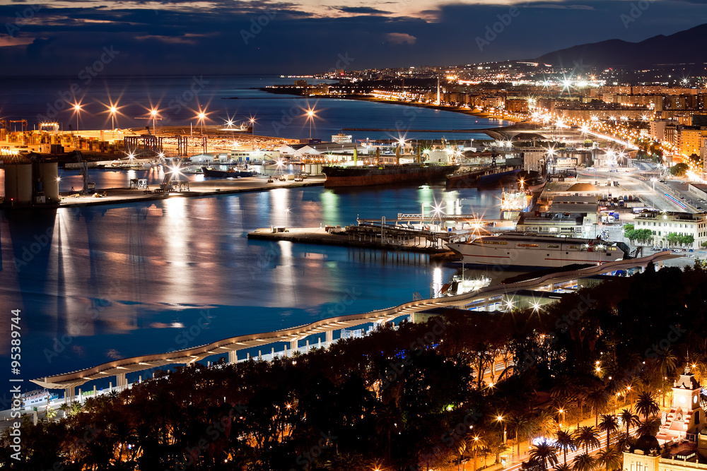 Sea port in Malaga, Spain