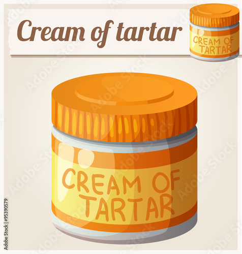 Cream of tartar. Detailed Vector Icon photo