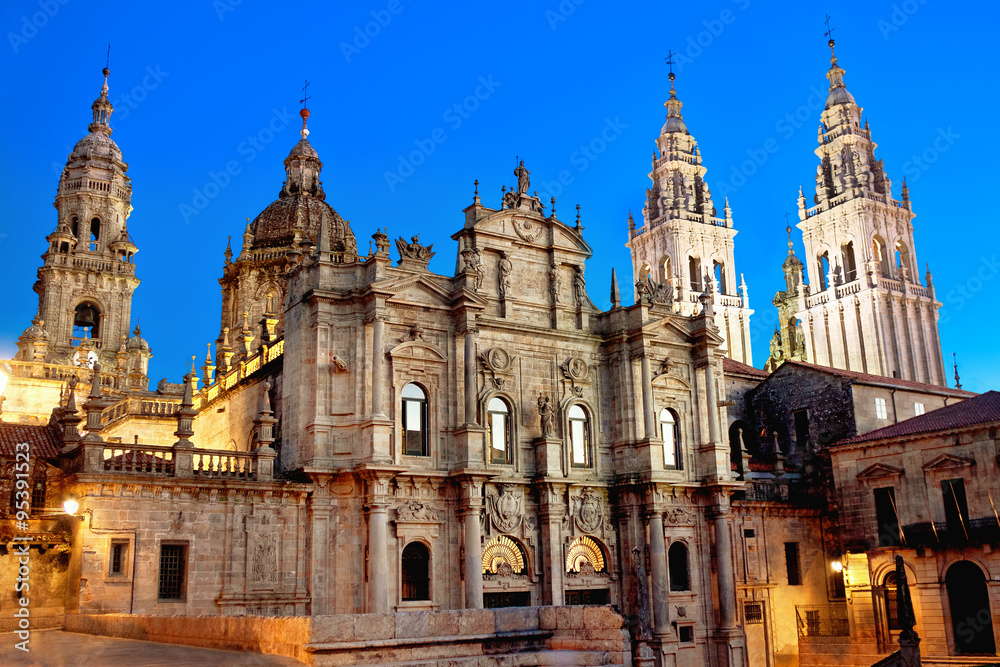 Cathedral of Santiago de Compostela. Galicia, Spain - obrazy, fototapety, plakaty 