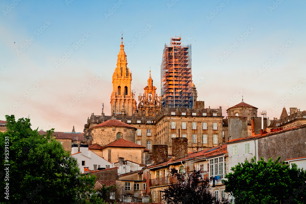 restoration Cathedral of Santiago de Compostela. Galicia, Spain