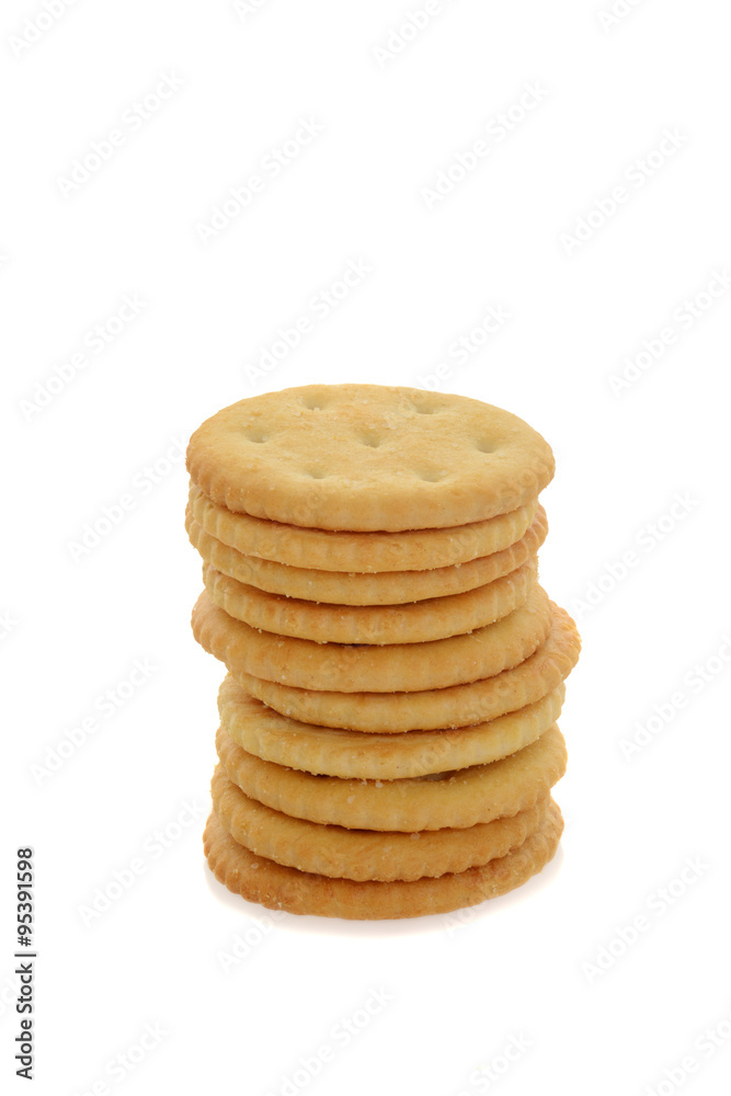 stack small round crackers stack small round crackers