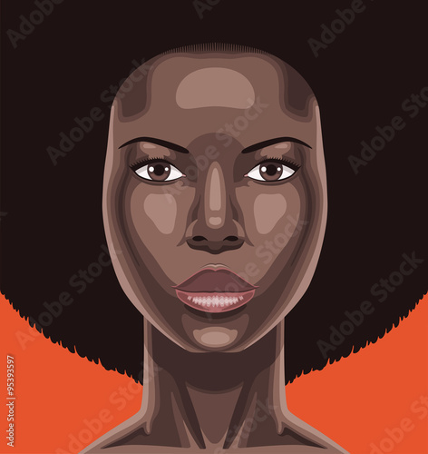 Illustration of young woman with afro