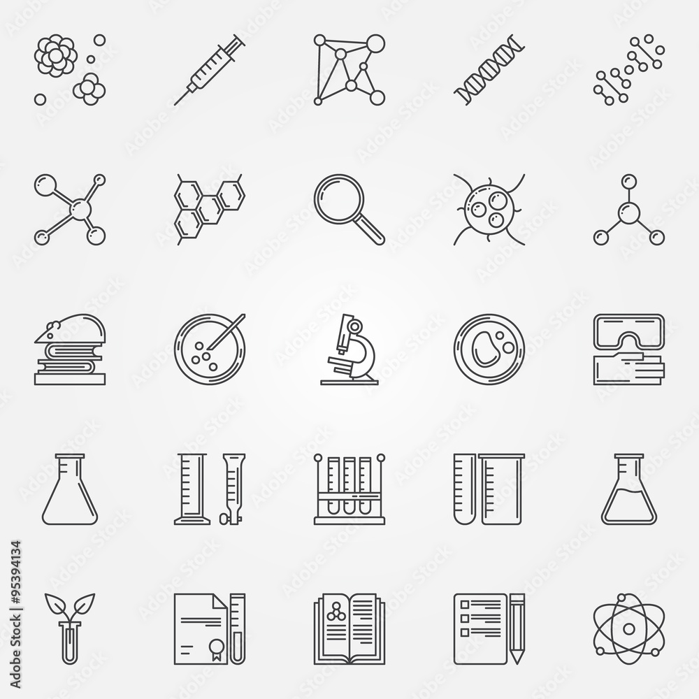 Biotechnology icons set Stock Vector | Adobe Stock