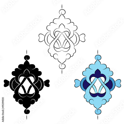 Antique ottoman turkish vector design six