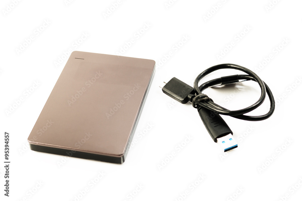 External Hard Disk USB 3.0 on isolated white background External Hard Disk USB 3.0 on isolated white background