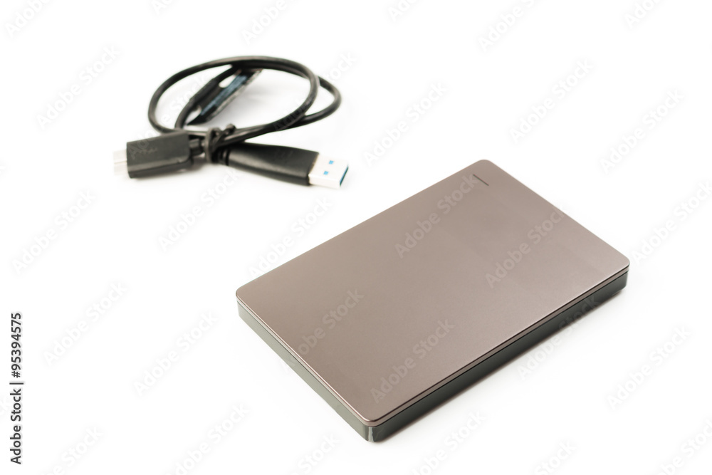 External Hard Disk USB 3.0 on isolated white background External Hard Disk USB 3.0 on isolated white background