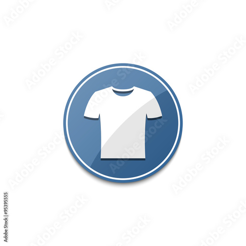 Blue t-shirt icon with shadow
