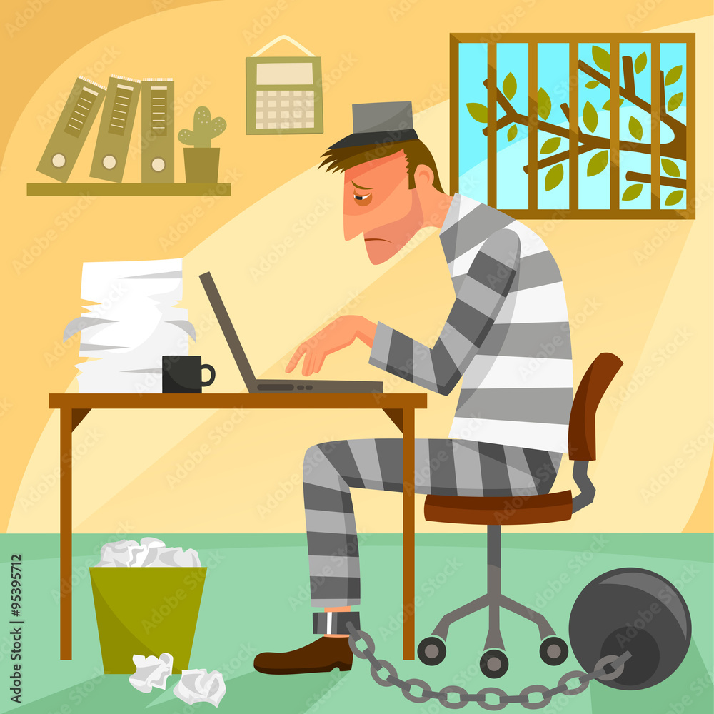 custom made wallpaper toronto digitaldepressed worker being a prisoner in his office.