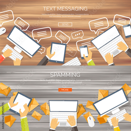 Vector illustration.  Global communication. Social network ,chatting. Emailing and sms. Web calls. Internet