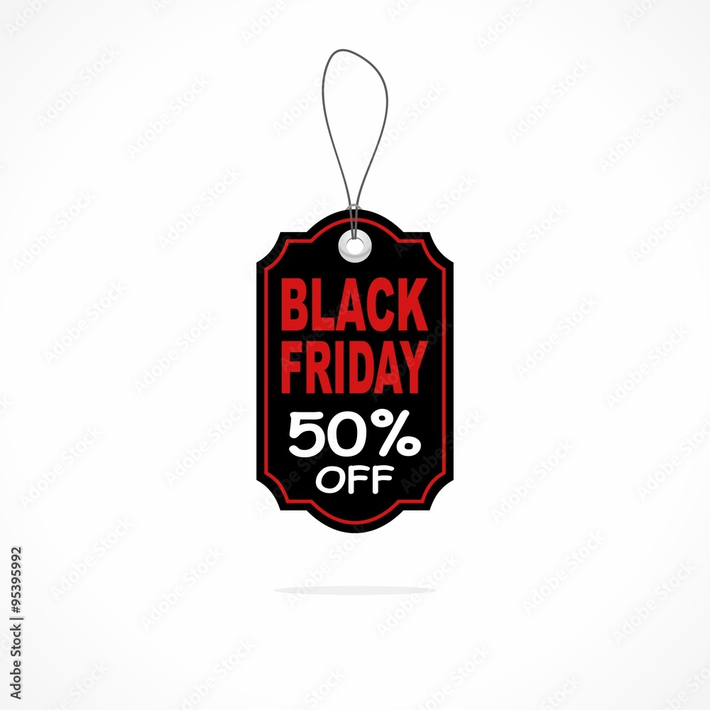 Black Friday sales tag or label