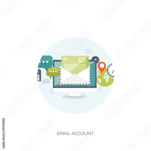 Vector illustration.  Global communication. Social network ,chatting. Emailing and sms. Web calls. Internet