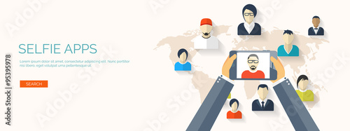 Vector illustration.  Global communication. Social network ,chatting. Emailing and sms. Web calls. Internet