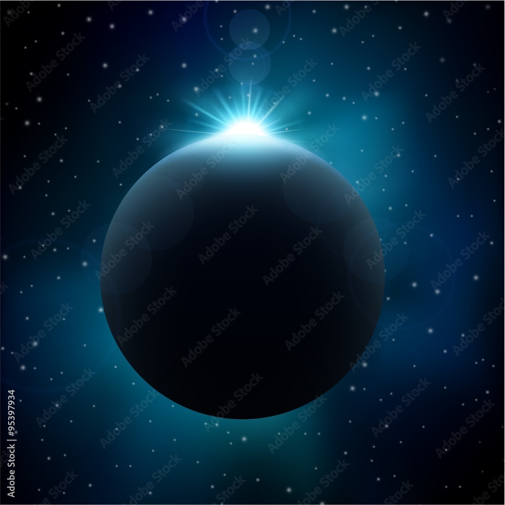 Naklejka premium Lunar eclipse in space background