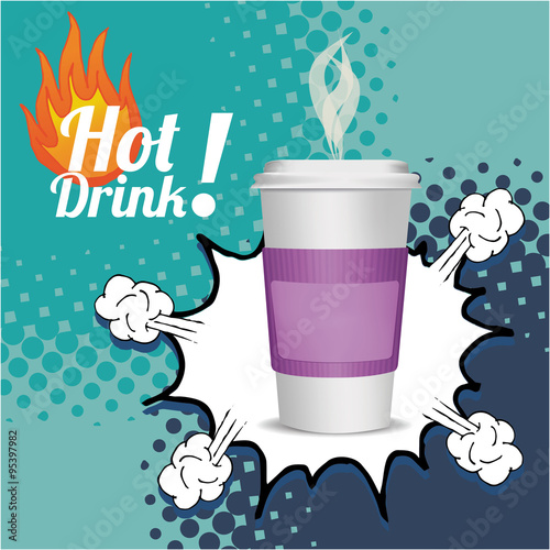 Hot Drink in Winter over texture color background