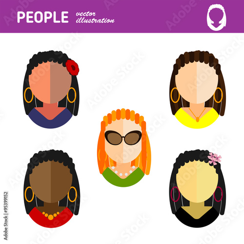 woman with dreadlock on a white background