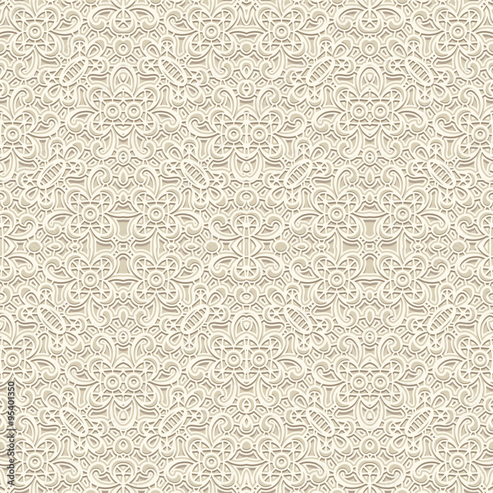 White seamless pattern, lace texture