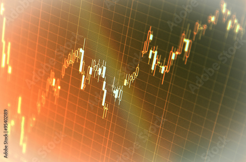 Growth stock chart on PC screen.