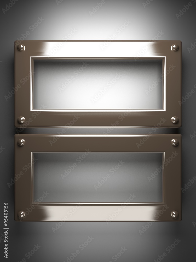 Obraz premium polished metal element on gray background