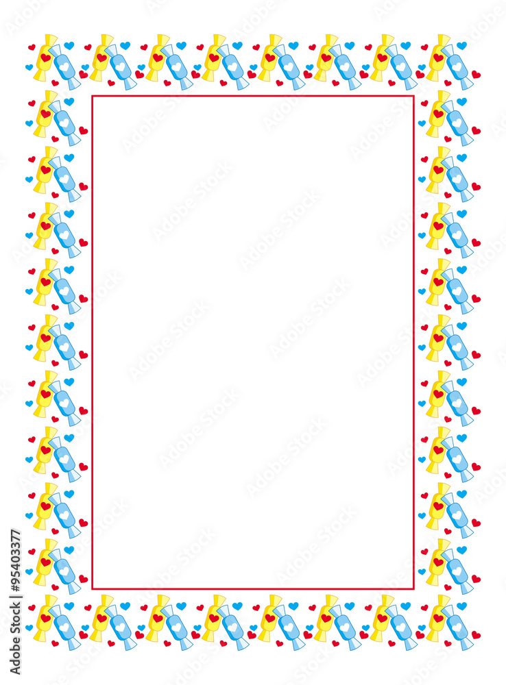 Frame with candies Frame with candies