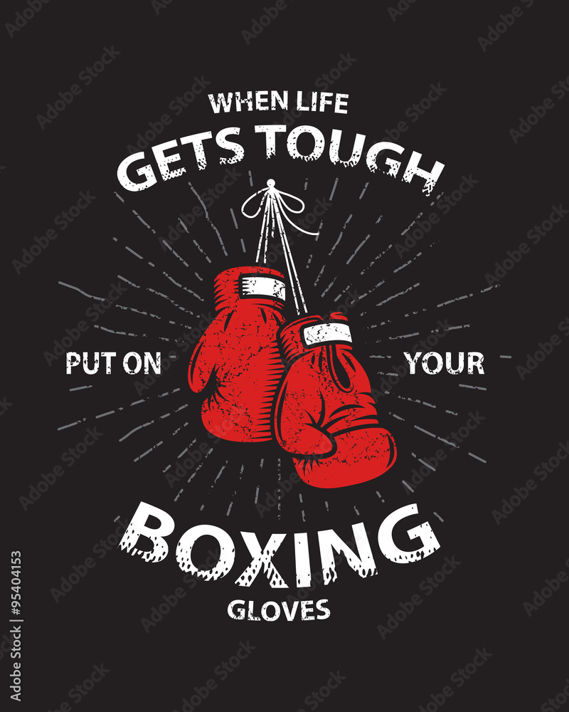 Photo Grunge boxing motivation poster and print