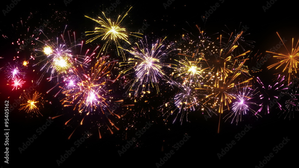 beautiful fireworks seamless loop animation 4k (4096x2304)
