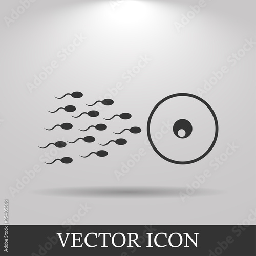 Sperm and egg cells thin line icon