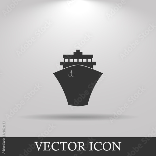 Ship icon. Flat design style.