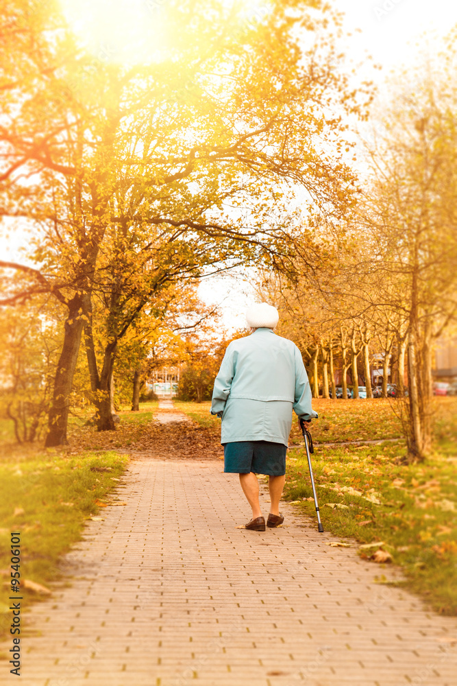 Fototapeta premium Senioren machen Spaziergang imPark