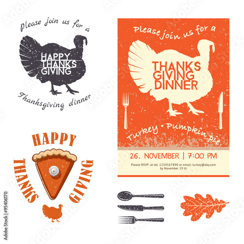 Thanksgiving Day invitation card