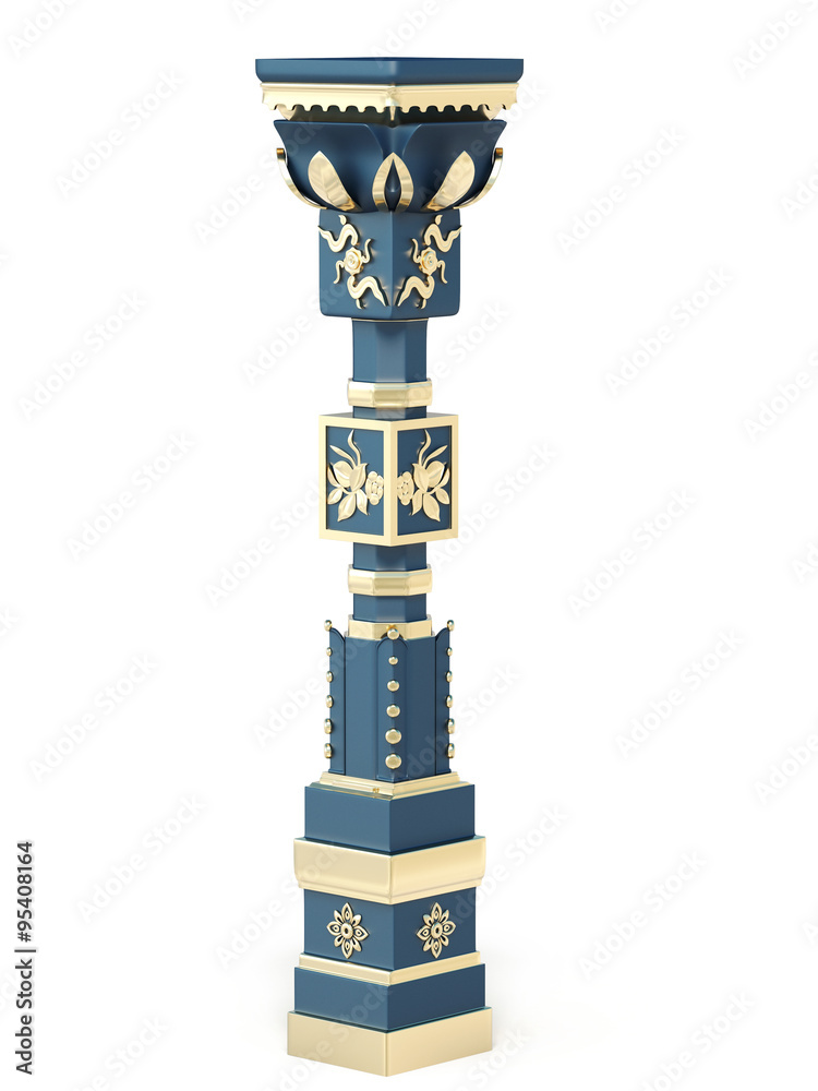 Indian Column With Gold Elements